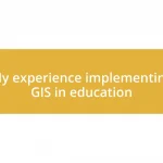 My experience implementing GIS in education