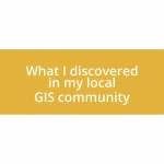 What I discovered in my local GIS community