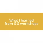 What I learned from GIS workshops