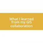 What I learned from my GIS collaboration